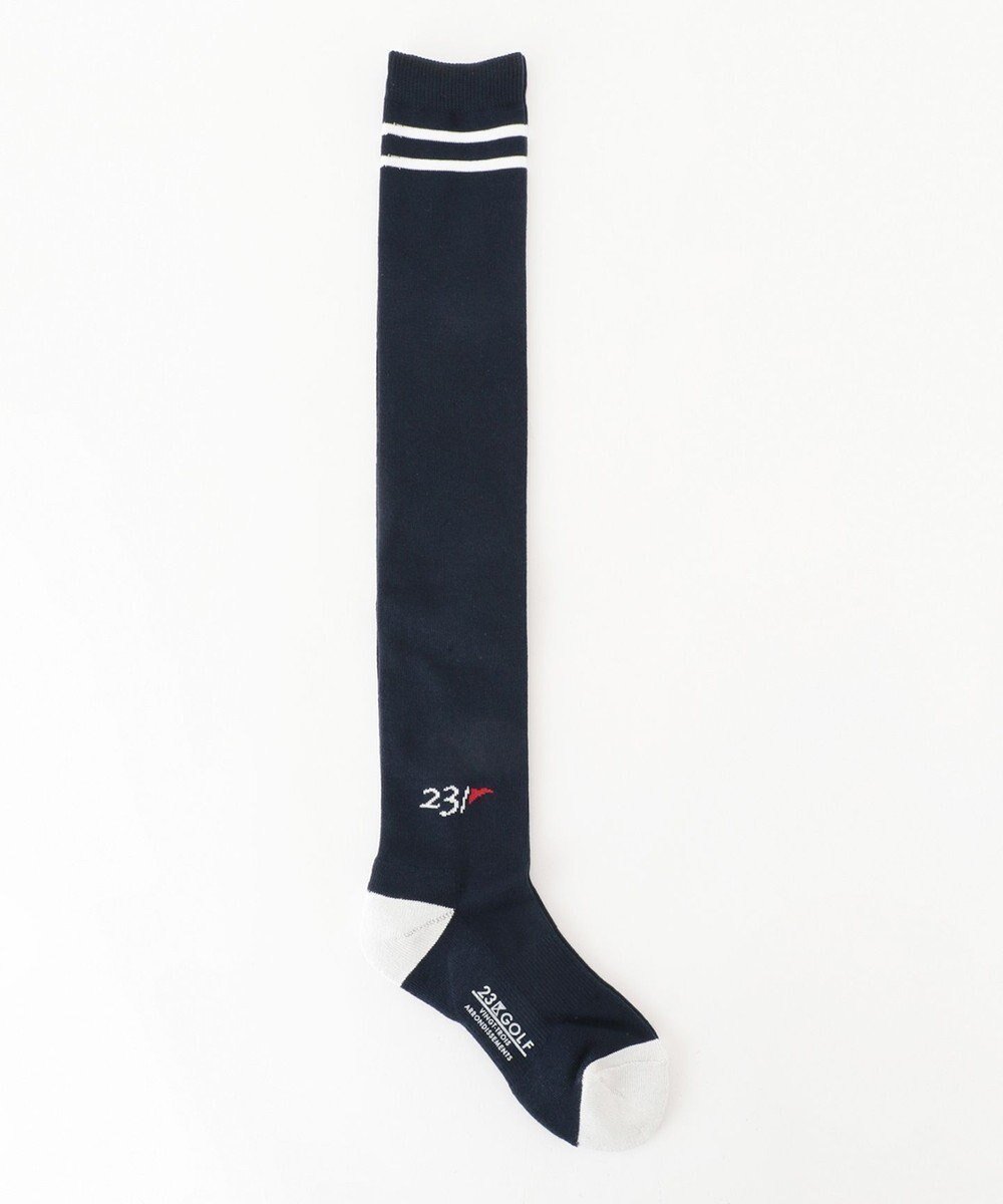 【23区 ゴルフ/NIJYUSANKU GOLF】の【WOMEN】フラッグモチーフ ニーハイソックス インテリア・キッズ・メンズ・レディースファッション・服の通販 founy(ファニー) 　ファッション　Fashion　レディースファッション　Fashion for Women　ソックス&靴下　Socks & Hosiery　レッグウェア・ストッキング　Legwear & Hosiery　クッション　Cushion, Throw Pillow　スポーティ　Sporty, Casual Athletic　ソックス　Socks, Hosiery　モチーフ　Motif, Design Theme　抗菌　Antibacterial, Bacteria-Resistant　ネイビー系|ID: prp329100004559906 ipo3291000000034387949