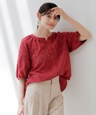 【エニィ スィス/any SiS】の【洗える】カットワークエンブロイダリー ブラウス レッド|ID: prp329100004560070 ipo3291000000032758099