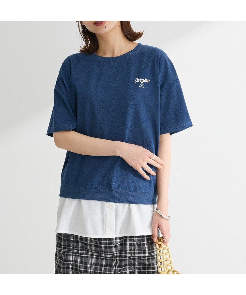 【グリーンパークス/Green Parks】のさがら刺繍Tシャツ インテリア・キッズ・メンズ・レディースファッション・服の通販 founy(ファニー) 　ファッション　Fashion　レディースファッション　Fashion for Women　トップス・カットソー　Cut & Sew Tops　シャツ・ブラウス・オフィスカジュアル　Elegant Blouses & Button-Ups　ロングTシャツ・Tシャツ　Longline T-Shirts & Tees　カットソー・ベーシックTシャツ　Cut-and-Sewn Tops / Stretch Tees & Basics　おすすめ　Recommended / Our Picks　カットソー　Cut and Sewn Top　コンパクト　Compact, Small Size　プリント　Print, Printed Pattern　ボトム　Bottoms, Lower Wear　ポケット　Pocket, Pocket Detail　ワイド　Wide, Wide Fit　ワンポイント　One Point, Statement Accent　夏　Summer　春　Spring　S/S・春夏　SS, Spring/Summer, Warm Season　Navy|ID: prp329100004560076 ipo3291000000032240603