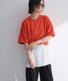 【グリーンパークス/Green Parks】の裾タックミニ裏毛シャツドッキングチュニック Red|ID: prp329100004560089 ipo3291000000032240661