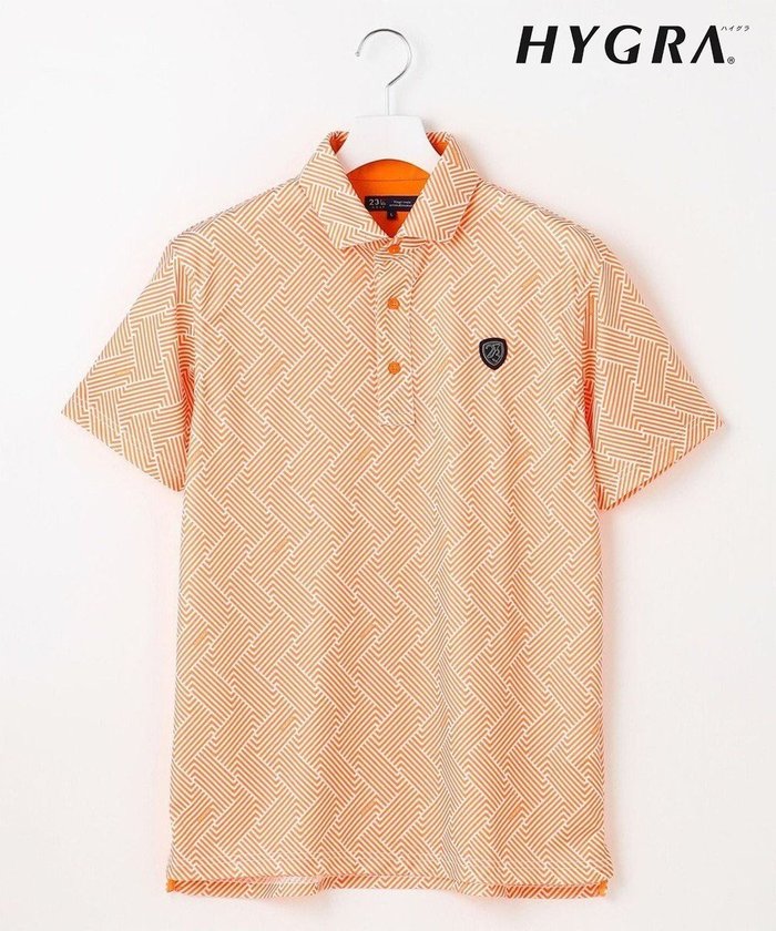 【23区 ゴルフ/23区GOLF / MEN】の【MEN】「HYGRA」幾何柄清涼ポロシャツ 接触冷感 UVケア 吸水速乾 総柄 高機能素材 インテリア・キッズ・メンズ・レディースファッション・服の通販 founy(ファニー) https://founy.com/ ファッション Fashion メンズファッション Fashion for Men トップス・カットソー Cut & Sew Tops メンズシャツ Shirts ポロシャツ / きれいめカジュアルスタイル Polo Shirts インナー Innerwear コンパクト Compact, Small Size ゴルフ Golf プリント Print, Printed Pattern ポロシャツ Polo Shirt, Collared Tee 再入荷 Restock / Back in Stock 吸水 Absorbent, Quick-Dry 夏 Summer 春 Spring S/S・春夏 SS, Spring/Summer, Warm Season |ID: prp329100004560669 ipo3291000000032245575