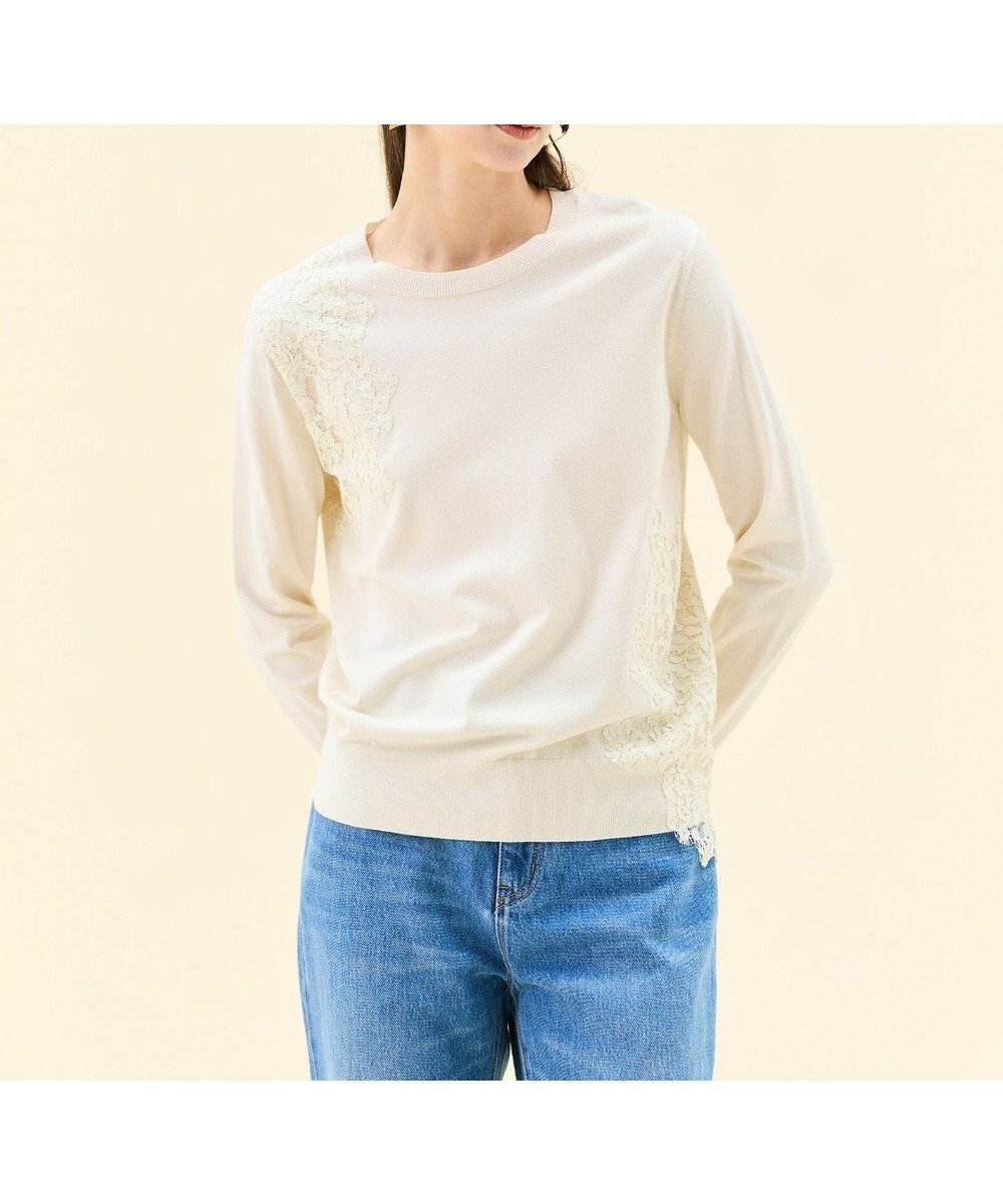 【ベイジ,/BEIGE,】の【ご好評により新色追加!洗える】WILLOW / アシンメトリーレースクルーネックニット 人気、トレンドファッション・服の通販 founy(ファニー) ファッション Fashion レディースファッション Fashion for Women トップス・カットソー Cut & Sew Tops ニット Knit Tops & Sweaters カッティング Cutting Detail ストレッチ Stretch, Stretchy Fabric セーター Sweater, Knitwear デニム Denim, Jeans Material レース Lace, Lace Fabric エレガント 上品 Elegant ビジネス 仕事 通勤 Business / Work / Commuting 洗える Machine Washable A/W・秋冬 Autumn/Winter other-1|ID: prp329100004560684 ipo3291000000034070913