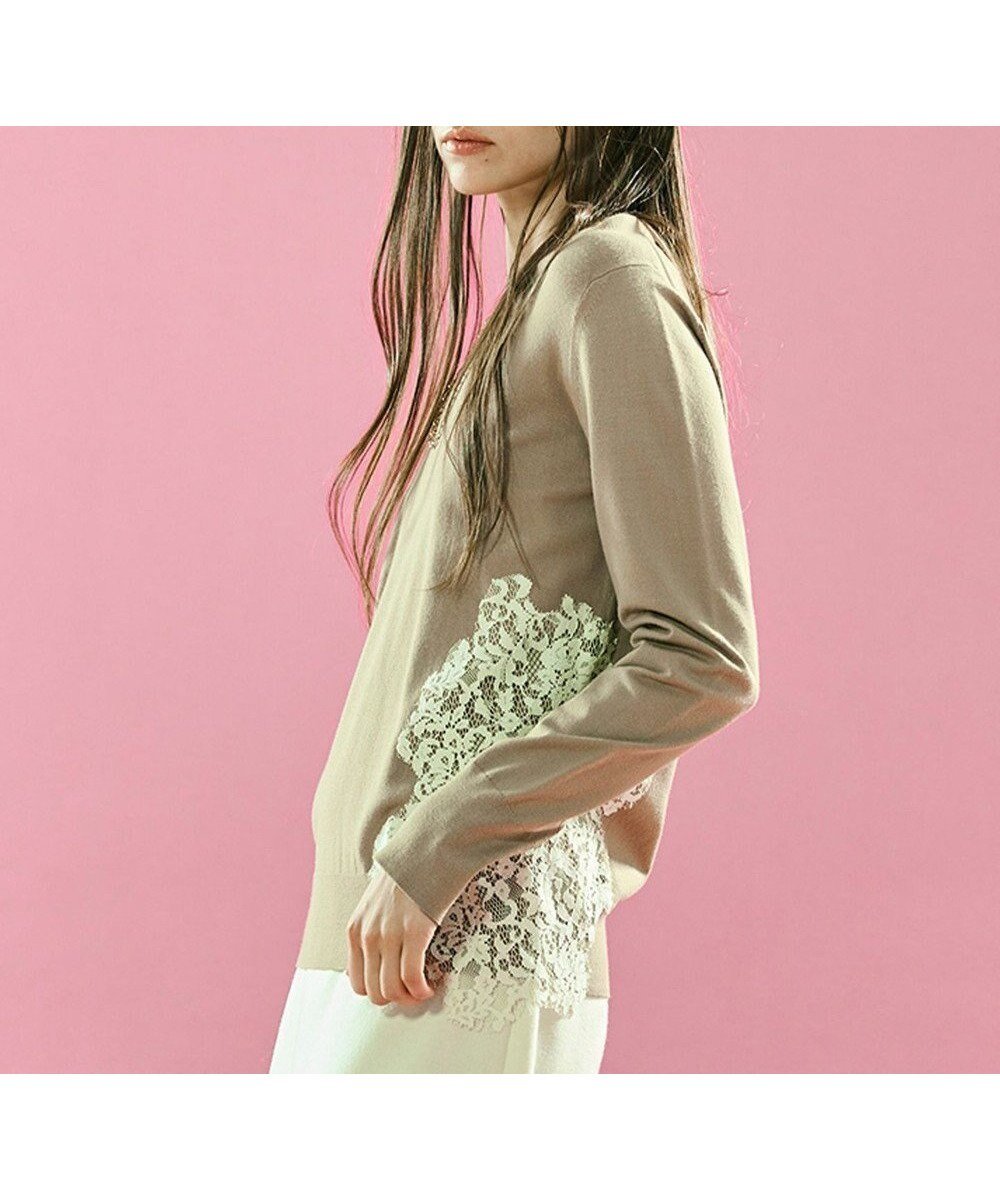 【ベイジ,/BEIGE,】の【ご好評により新色追加!洗える】WILLOW / アシンメトリーレースクルーネックニット インテリア・キッズ・メンズ・レディースファッション・服の通販 founy(ファニー) ファッション Fashion レディースファッション Fashion for Women トップス・カットソー Cut & Sew Tops ニット Knit Tops & Sweaters カッティング Cutting Detail ストレッチ Stretch, Stretchy Fabric セーター Sweater, Knitwear デニム Denim, Jeans Material レース Lace, Lace Fabric エレガント 上品 Elegant ビジネス 仕事 通勤 Business / Work / Commuting 洗える Machine Washable A/W・秋冬 Autumn/Winter Milk tea×Ecru|ID: prp329100004560684 ipo3291000000034093074