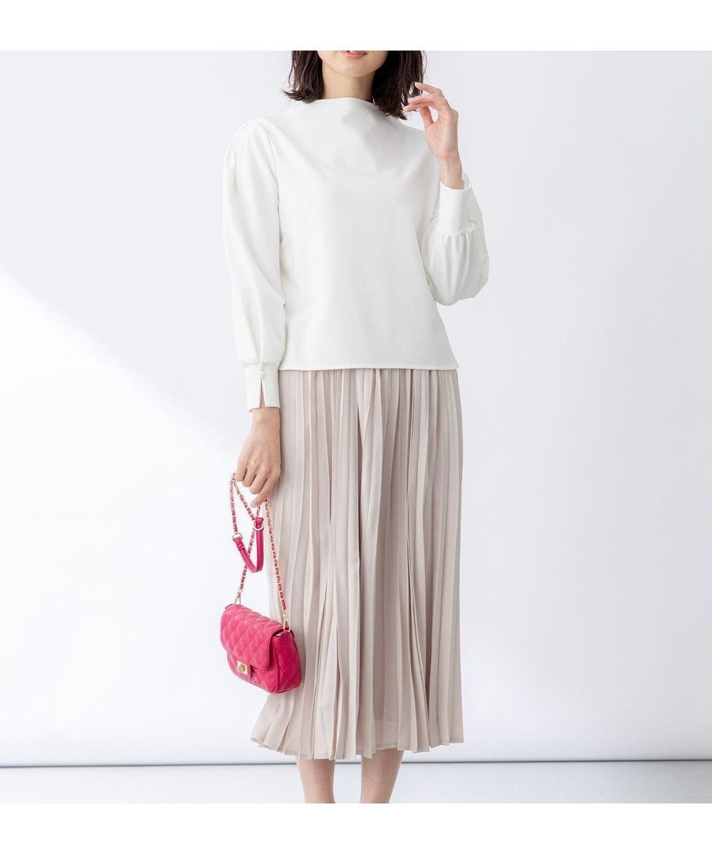 【組曲/KUMIKYOKU】の【WEB限定・2SET】ポンチトップス×プリーツスカートセットアップ 人気、トレンドファッション・服の通販 founy(ファニー) 　ファッション　Fashion　レディースファッション　Fashion for Women　セットアップ　Matching Sets　レディーストップス・ブラウス　Tops & Blouses / Assorted Women's Tops　スカート・ミニ/ミディ/マキシ　Skirts / Mini, Midi & Maxi Skirts　スカート　Skirts　プリーツスカート / 上品フェミニンスタイル　Pleated Skirts　春　Spring　カフス　Cuff Design　ギャザー　Gathered, Ruffled　コンシャス　Conscious, Bodycon　ストレッチ　Stretch, Stretchy Fabric　スリット　Slit, Slit Detail　スリーブ　Sleeve, Long Sleeve / Short Sleeve　セットアップ　Set-Up, Coordinated Outfit　ダブル　Double, Double-Breasted　パール　Pearl, Pearl Accent　フラット　Flat, Flat Shoes　プリーツ　Pleats, Pleated　ボックス　Boxy, Box Shape　ボトルネック　Bottle Neck, Mock Neck　楽ちん　Easy Fit, Comfortable　S/S・春夏　SS, Spring/Summer, Warm Season　再入荷　Restock / Back in Stock　夏　Summer　エレガント 上品　Elegant　 other-1|ID: prp329100004560690 ipo3291000000033295292