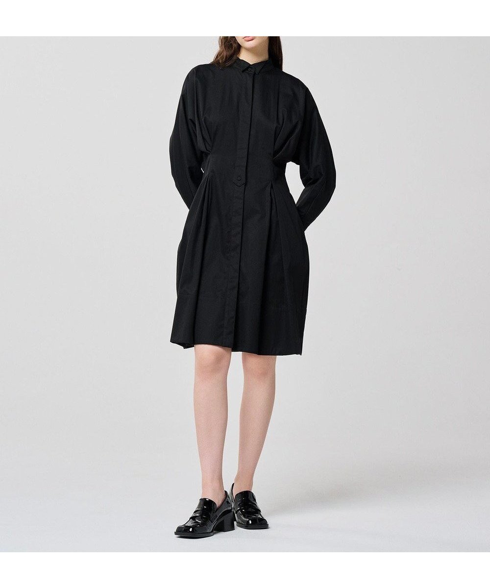 【アンクレイヴ/uncrave】の【手洗い可】コットンツイル シャツワンピース(uncrave WHITE) インテリア・キッズ・メンズ・レディースファッション・服の通販 founy(ファニー) 　ファッション　Fashion　レディースファッション　Ladies' Fashion Online　ワンピース　Dress　シャツワンピース　Shirt Dresses　シンプル　Simple　雑誌　Magazine　タートル　Turtle　ツイル　Twill　フィット　Fit　フレア　Flare　ペプラム　Peplum　ボックス　Box　モダン　Modern　レギンス　Leggings　ロング　Long　A/W・秋冬　Aw・Autumn/Winter・Fw・Fall-Winter　エレガント 上品　Elegant　ブラック|ID: prp329100004560722 ipo3291000000032647627