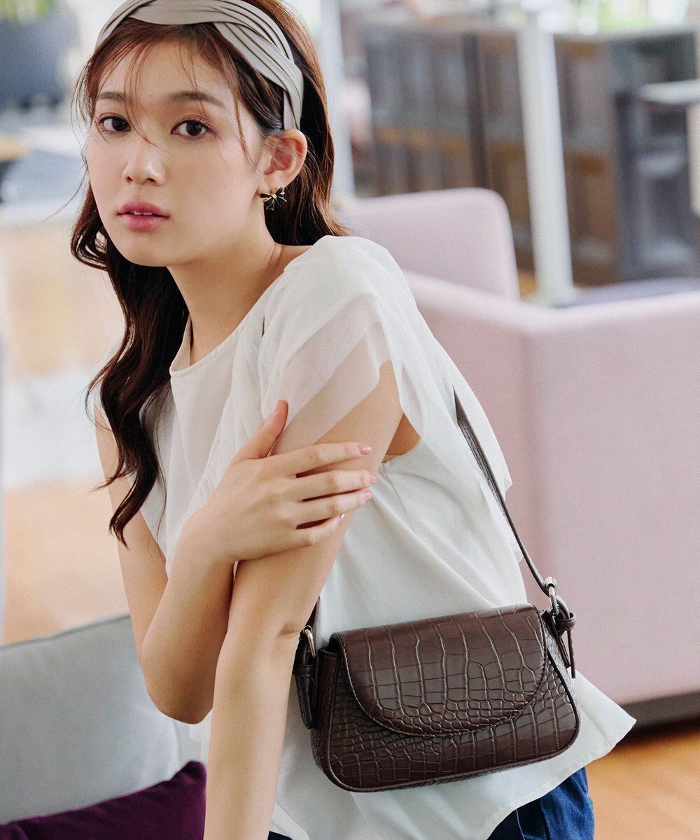 【ティアクラッセ/Tiaclasse】の【安田美沙子さん着用・2TYPE肩紐/ショルダー 斜め掛け】フラップミニバッグ インテリア・キッズ・メンズ・レディースファッション・服の通販 founy(ファニー) 　ファッション　Fashion　レディースファッション　Fashion for Women　バッグ　Bags　クロコ　Crocodile, Croc Embossed　シューズ　Shoes, Footwear　ショルダー　Shoulder, Shoulder Strap　チュニック　Tunic, Long Top　ビジネス 仕事 通勤　Business / Work / Commuting　フラップ　Flap, Flap Pocket　マグネット　Magnet, Magnetic Closure　ラップ　Wrap, Wrap Design　再入荷　Restock / Back in Stock　新作・新入荷　New Arrivals / New In　旅行　Travel　モカA(クロコ調)|ID: prp329100004560751 ipo3291000000034365594