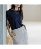 【エニィ スィス/any SiS】の【接触冷感・UVカット・洗える】ハイストレッチスムースフレンチスリーブ カットソー ネイビー|ID: prp329100004560763 ipo3291000000034295421