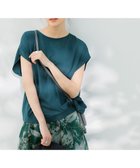 【エニィ スィス/any SiS】の【接触冷感・UVカット・洗える】ハイストレッチスムースフレンチスリーブ カットソー ダークグリーン|ID: prp329100004560763 ipo3291000000034295422