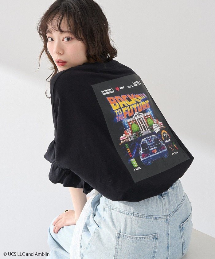 【アースミュージックアンドエコロジー/earth music&ecology】のBack to the Future/emae フリルT インテリア・キッズ・メンズ・レディースファッション・服の通販 founy(ファニー) https://founy.com/ ファッション Fashion レディースファッション Fashion for Women トップス・カットソー Cut & Sew Tops シャツ・ブラウス・オフィスカジュアル Elegant Blouses & Button-Ups ロングTシャツ・Tシャツ Longline T-Shirts & Tees カットソー・ベーシックTシャツ Cut-and-Sewn Tops / Stretch Tees & Basics おすすめ Recommended / Our Picks カットソー Cut and Sewn Top デニム Denim, Jeans Material フリル Frill, Ruffle プリント Print, Printed Pattern ミックス Mix, Mixed Style モチーフ Motif, Design Theme 夏 Summer 春 Spring S/S・春夏 SS, Spring/Summer, Warm Season |ID: prp329100004560943 ipo3291000000032725927
