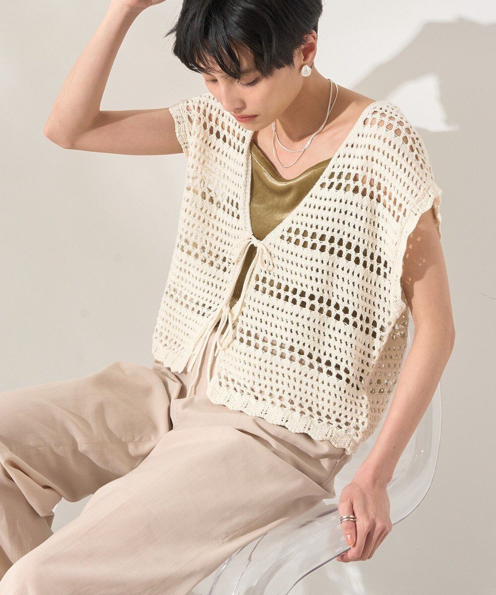 【アメリカンホリック/AMERICAN HOLIC】のレーシーニットベスト 人気、トレンドファッション・服の通販 founy(ファニー) 　ファッション　Fashion　レディースファッション　Ladies' Fashion Online　アウター　Coat Outerwear　トップス・カットソー　Tops/Tshirt　ニット　Knit Tops　ベスト/ジレ　Gilets/Vests　ダブル　Double　フェミニン　Feminine　フロント　Front　ベスト　Vest　ポケット　Pocket　リボン　Ribbon　レーシー　Lacey　夏　Summer　春　Spring　S/S・春夏　Ss・Spring/Summer　 other-1|ID: prp329100004560966 ipo3291000000032248176