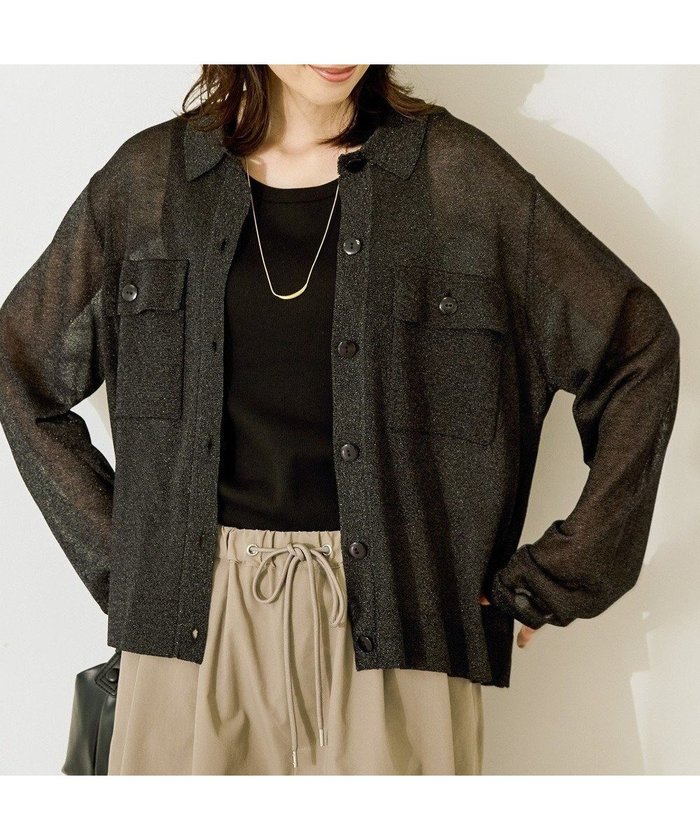 【アメリカンホリック/AMERICAN HOLIC】のシアー襟付きカーディガン インテリア・キッズ・メンズ・レディースファッション・服の通販 founy(ファニー) https://founy.com/ ファッション Fashion レディースファッション Fashion for Women トップス・カットソー Cut & Sew Tops カーディガン・羽織り Layered Style Cardigans おすすめ Recommended / Our Picks カーディガン Cardigan, Knitwear シアー Sheer, See-Through ダブル Double, Double-Breasted ポケット Pocket, Pocket Detail エレガント 上品 Elegant 夏 Summer 春 Spring S/S・春夏 SS, Spring/Summer, Warm Season |ID: prp329100004560978 ipo3291000000033157361