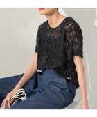 【アメリカンホリック/AMERICAN HOLIC】のチュールフリンジシアーTシャツ Black|ID: prp329100004560987 ipo3291000000032680744