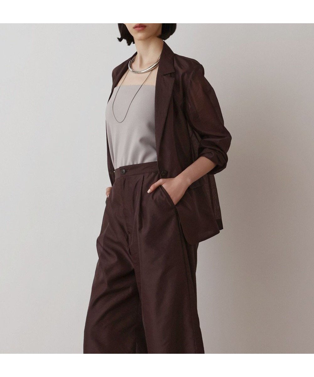 【グレース コンチネンタル/GRACE CONTINENTAL】のブライトシアージャケット インテリア・キッズ・メンズ・レディースファッション・服の通販 founy(ファニー) 　ファッション　Fashion　レディースファッション　Fashion for Women　アウター　Coat / Outerwear Collection　レディースジャケット・軽アウター　Jackets　テーラードジャケット / 通勤・きれいめスタイル　Tailored Jackets & Blazers　シアー　Sheer, See-Through　ジャケット　Jacket, Outerwear　トレンド　Trend, Trending Now　リラックス　Relax, Relaxed Fit　ワッシャー　Washer, Crinkled Finish　夏　Summer　春　Spring　S/S・春夏　SS, Spring/Summer, Warm Season　ブラウン|ID: prp329100004561031 ipo3291000000032727220