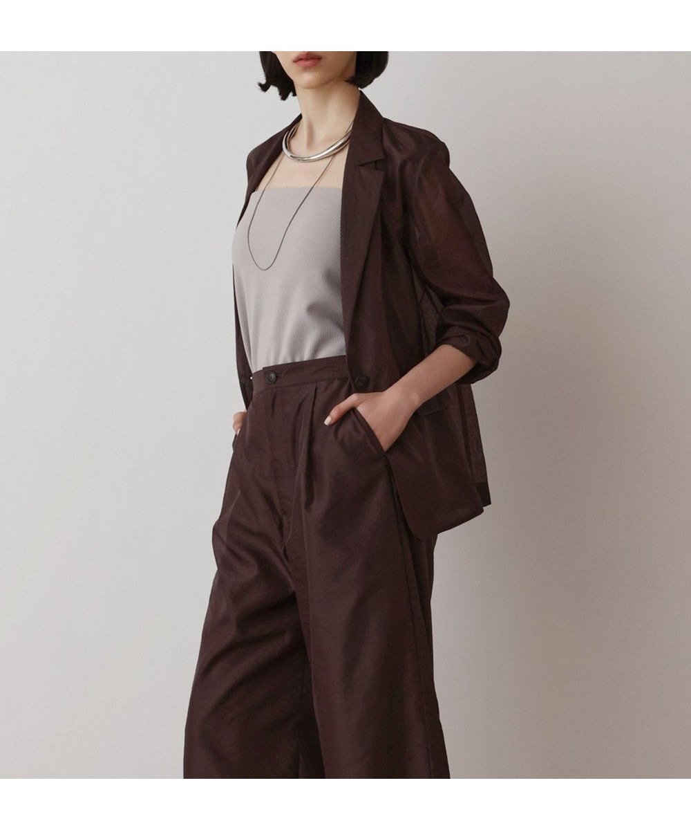 【グレース コンチネンタル/GRACE CONTINENTAL】のブライトシアージャケット インテリア・キッズ・メンズ・レディースファッション・服の通販 founy(ファニー) 　ファッション　Fashion　レディースファッション　Fashion for Women　アウター　Coat / Outerwear Collection　レディースジャケット・軽アウター　Jackets　テーラードジャケット / 通勤・きれいめスタイル　Tailored Jackets & Blazers　シアー　Sheer, See-Through　ジャケット　Jacket, Outerwear　トレンド　Trend, Trending Now　リラックス　Relax, Relaxed Fit　ワッシャー　Washer, Crinkled Finish　夏　Summer　春　Spring　S/S・春夏　SS, Spring/Summer, Warm Season　ブラウン|ID: prp329100004561031 ipo3291000000033534365