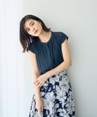 【イェッカ ヴェッカ/YECCA VECCA】のフレンチスリーブギャザーブラウス Navy|ID: prp329100004561035 ipo3291000000032765414
