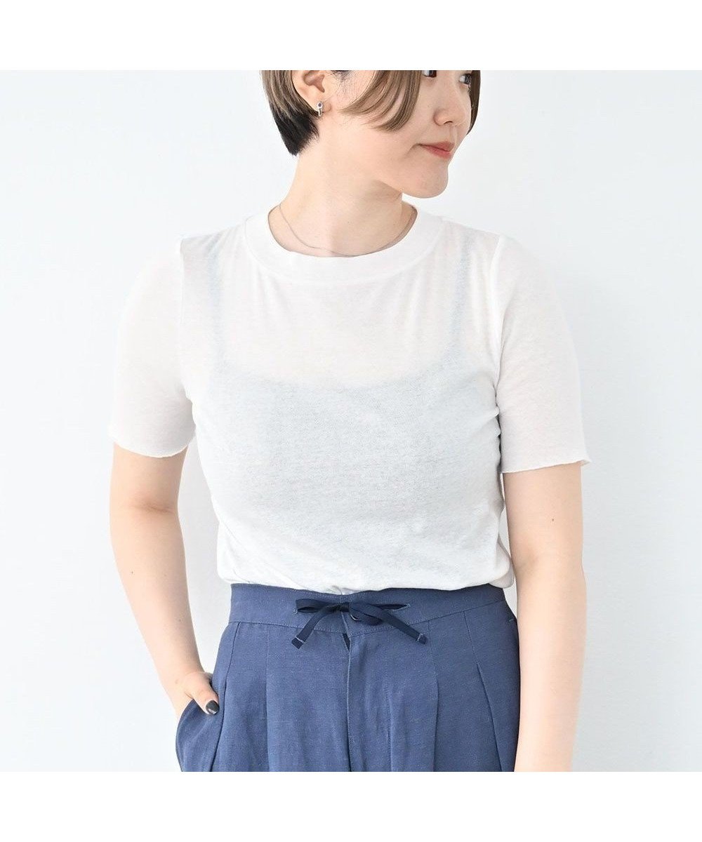 【ハーグ/HAAG】のCREW NECK SHIRTS クルーネックシャツ インテリア・キッズ・メンズ・レディースファッション・服の通販 founy(ファニー) 　ファッション　Fashion　レディースファッション　Fashion for Women　トップス・カットソー　Cut & Sew Tops　シャツ・ブラウス・オフィスカジュアル　Elegant Blouses & Button-Ups　ロングTシャツ・Tシャツ　Longline T-Shirts & Tees　カットソー・ベーシックTシャツ　Cut-and-Sewn Tops / Stretch Tees & Basics　カットソー　Cut and Sewn Top　吸水　Absorbent, Quick-Dry　シアー　Sheer, See-Through　ストレッチ　Stretch, Stretchy Fabric　タンブラー　Tumbler, Travel Mug　フィット　Fit, Slim Fit　A/W・秋冬　Autumn/Winter　S/S・春夏　SS, Spring/Summer, Warm Season　おすすめ　Recommended / Our Picks　夏　Summer　ホワイト|ID: prp329100004561038 ipo3291000000033534371