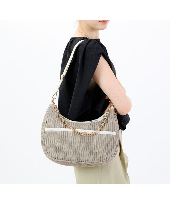 【レスポートサック/LeSportsac】のCHAIN CROCHET N/S HOBO/ベージュクロシェ インテリア・キッズ・メンズ・レディースファッション・服の通販 founy(ファニー) https://founy.com/ ファッション Fashion レディースファッション Ladies' Fashion Online クロシェ Crochet 軽量 Lightweight ショルダー Shoulder チェーン Chain ハーフ Half フィット Fit フロント Front プリント Print ポケット Pocket リゾート Resort エレガント 上品 Elegant |ID: prp329100004561069 ipo3291000000032675363