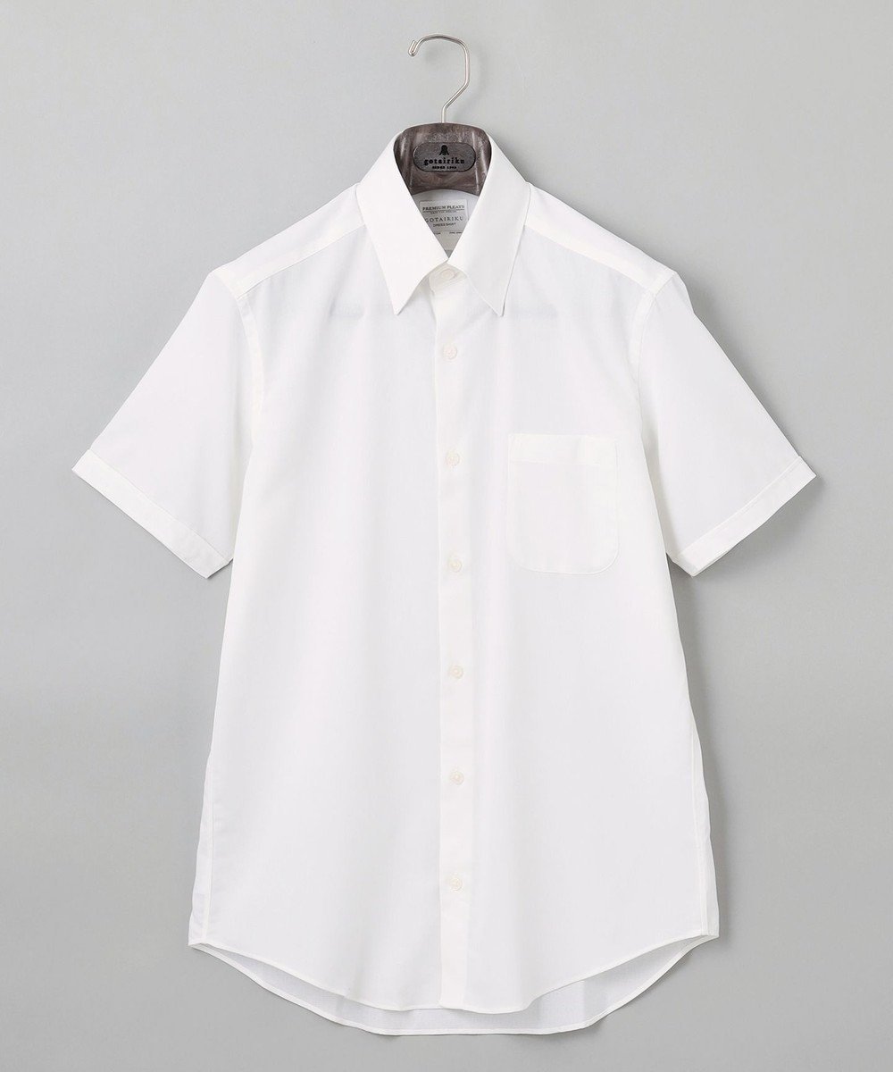 【五大陸/gotairiku / MEN】の春夏向け【形態安定】SUMMERPREMIUMPLEATS_スナップダウンカラー 半袖ドレスシャツ(25年春夏モデル) インテリア・キッズ・メンズ・レディースファッション・服の通販 founy(ファニー) 　ファッション　Fashion　メンズファッション　MEN　トップス・カットソー　Tops/Tshirt/Men　シャツ　Shirts　イタリア　Italy　エレガント 上品　Elegant　春　Spring　クラシック　Classic　ストレッチ　Stretch　スーピマ　Supima　ドレス　Dress　定番　Standard　フランス　France　半袖　Short Sleeve　レギュラー　Regular　S/S・春夏　Ss・Spring/Summer　夏　Summer　ホワイト系|ID: prp329100004562145 ipo3291000000032348875
