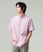 【ジェイ プレス/J.PRESS / MEN】の風が通るシアサッカーの清涼感【吸水速乾 / 高通気性】【クールマックス】サッカ-マルチストライプ シャツ / バンドカラー ピンク系1|ID: prp329100004562152 ipo3291000000033474649