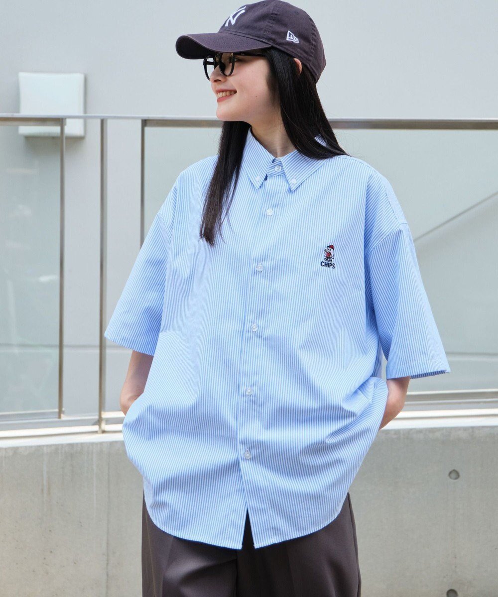【ウィゴー/WEGO】の【ユニセックス着用ITEM/MLサイズ展開】オックスフォードワンポイントシャツ(SS) インテリア・キッズ・メンズ・レディースファッション・服の通販 founy(ファニー) 　ファッション　Fashion　レディースファッション　Fashion for Women　トップス・カットソー　Cut & Sew Tops　シャツ・ブラウス・オフィスカジュアル　Elegant Blouses & Button-Ups　春　Spring　カーゴパンツ　Cargo Pants, Utility Pants　ショート　Short, Short Length　シンプル　Simple, Minimal　スマホ　Smartphone, Mobile Device　デニム　Denim, Jeans Material　トレンド　Trend, Trending Now　定番　Standard, Basic Item　半袖　Short Sleeve, Half Sleeve　無地　Plain, Solid Color　ルーズ　Loose, Oversized　ワンポイント　One Point, Statement Accent　S/S・春夏　SS, Spring/Summer, Warm Season　おすすめ　Recommended / Our Picks　夏　Summer　柄1|ID: prp329100004562194 ipo3291000000033410180