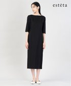 【23区/NIJYUSANKU】の【エステータ】コットンダブルクロス ハーフスリーブワンピース ブラック系|ID: prp329100004562207 ipo3291000000033389348