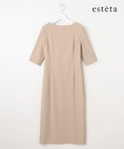 【23区/NIJYUSANKU】の【エステータ】コットンダブルクロス ハーフスリーブワンピース グレージュ系|ID: prp329100004562207 ipo3291000000033389350