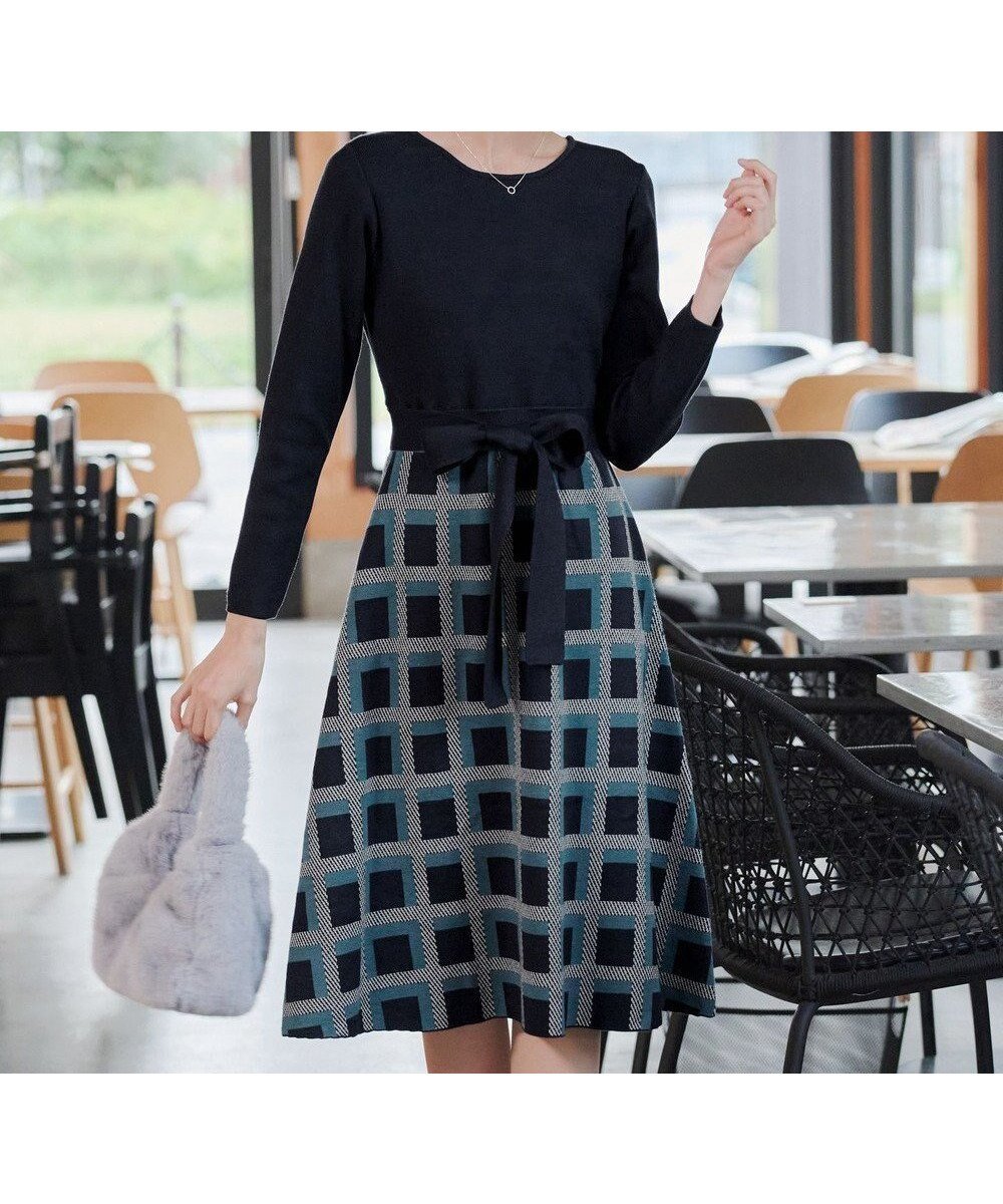 【ティアクラッセ/Tiaclasse】の【洗える】リボンベルト付きチェック柄ニットワンピース インテリア・キッズ・メンズ・レディースファッション・服の通販 founy(ファニー) ファッション Fashion レディースファッション Fashion for Women ワンピース Dresses ニットワンピース Knit Dresses ベルト&ウエストマーク Belts & Waist Accessories アクセサリー Fashion Accessories ウォッシャブル Machine Washable 洗える Machine Washable チェック Check, Plaid, Tartan チュニック Tunic, Long Top ドッキング Docking, Mixed Material 長袖 Long Sleeve, Full Sleeve ポケット Pocket, Pocket Detail リボン Ribbon, Bow A/W・秋冬 Autumn/Winter 再入荷 Restock / Back in Stock エレガント 上品 Elegant 新作・新入荷 New Arrivals / New In ネイビー|ID: prp329100004562245 ipo3291000000034230932