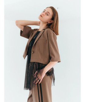 【イェッカ ヴェッカ/YECCA VECCA】の5分袖クロップドジャケット 人気、トレンドファッション・服の通販 founy(ファニー) ファッション Fashion レディースファッション Fashion for Women アウター Coat / Outerwear Collection レディースジャケット・軽アウター Jackets テーラードジャケット / 通勤・きれいめスタイル Tailored Jackets & Blazers おすすめ Recommended / Our Picks ジャケット Jacket, Outerwear セットアップ Set-Up, Coordinated Outfit フェイク Faux, Fake ボックス Boxy, Box Shape ポケット Pocket, Pocket Detail 夏 Summer 春 Spring S/S・春夏 SS, Spring/Summer, Warm Season |ID:prp329100004562249