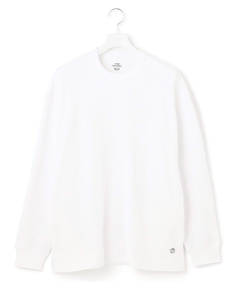 【ジェイプレスヨークストリート/J.PRESS YORK STREET】の【UNISEX】ワッフルロングスリーブ Tシャツ インテリア・キッズ・メンズ・レディースファッション・服の通販 founy(ファニー) 　ファッション　Fashion　レディースファッション　Fashion for Women　トップス・カットソー　Cut & Sew Tops　シャツ・ブラウス・オフィスカジュアル　Elegant Blouses & Button-Ups　ロングTシャツ・Tシャツ　Longline T-Shirts & Tees　カットソー・ベーシックTシャツ　Cut-and-Sewn Tops / Stretch Tees & Basics　ユニセックス　Unisex, Genderless　インナー　Innerwear　カットソー　Cut and Sewn Top　トレンド　Trend, Trending Now　トレーナー　Sweatshirt, Trainer　ワッフル　Waffle, Waffle Knit　人気　Popular, Best Seller　夏　Summer　S/S・春夏　SS, Spring/Summer, Warm Season　A/W・秋冬　Autumn/Winter　ホワイト系|ID: prp329100004562252 ipo3291000000033671308