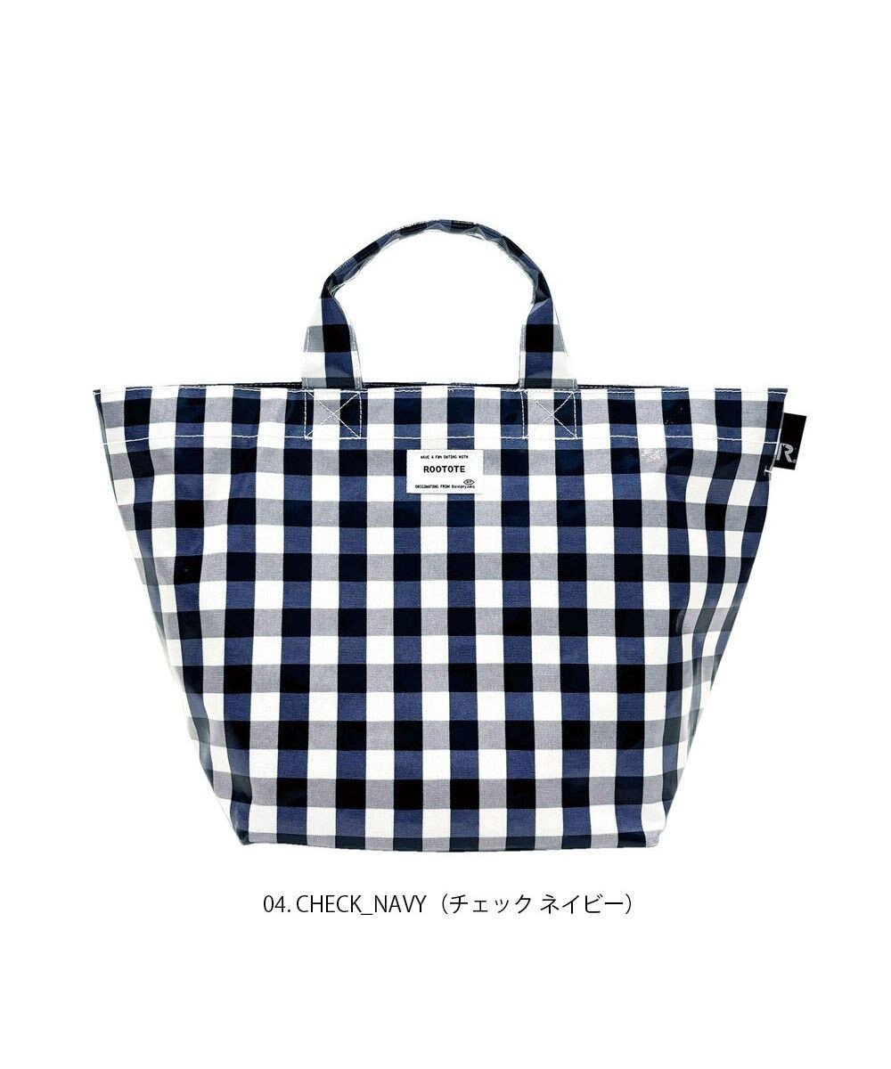 【ルートート/ROOTOTE】の1030【ラミネート加工】SN.デリ.ラミネート-Q インテリア・キッズ・メンズ・レディースファッション・服の通販 founy(ファニー) 　ファッション　Fashion　レディースファッション　Fashion for Women　バッグ　Bags　カメラ　Camera Accessories　ギンガム　Gingham, Gingham Fabric　傘　Umbrella, Parasol　チェック　Check, Plaid, Tartan　ドット　Polka Dot, Dot Pattern　プリント　Print, Printed Pattern　ポケット　Pocket, Pocket Detail　ポーチ　Pouch, Small Case　ランダム　Random, Irregular　04:チェック・ネイビー|ID: prp329100004562262 ipo3291000000032996106