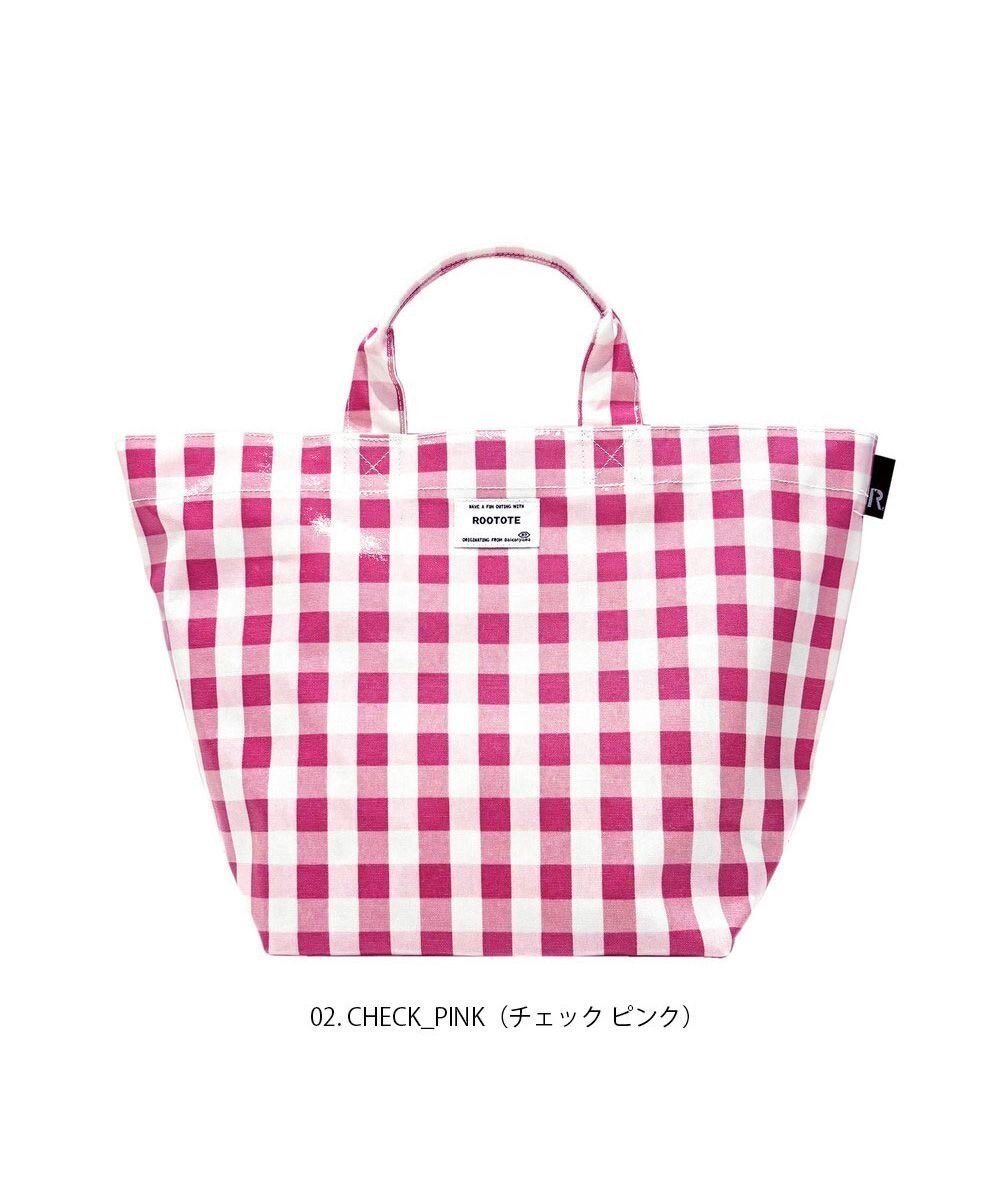 【ルートート/ROOTOTE】の1030【ラミネート加工】SN.デリ.ラミネート-Q インテリア・キッズ・メンズ・レディースファッション・服の通販 founy(ファニー) 　ファッション　Fashion　レディースファッション　Fashion for Women　バッグ　Bags　カメラ　Camera Accessories　ギンガム　Gingham, Gingham Fabric　傘　Umbrella, Parasol　チェック　Check, Plaid, Tartan　ドット　Polka Dot, Dot Pattern　プリント　Print, Printed Pattern　ポケット　Pocket, Pocket Detail　ポーチ　Pouch, Small Case　ランダム　Random, Irregular　02:チェック・ピンク|ID: prp329100004562262 ipo3291000000032996108