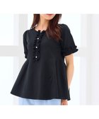 【フェルゥ/Feroux】の【洗える】フリルデザインペプラムニットトップス ブラック系|ID: prp329100004562295 ipo3291000000033605406