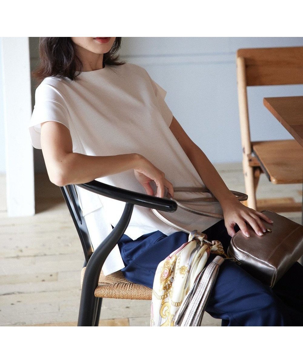 【組曲/KUMIKYOKU】の【接触冷感・洗濯機可】バックフリル カットソー 人気、トレンドファッション・服の通販 founy(ファニー) 　ファッション　Fashion　レディースファッション　Fashion for Women　トップス・カットソー　Cut & Sew Tops　シャツ・ブラウス・オフィスカジュアル　Elegant Blouses & Button-Ups　ロングTシャツ・Tシャツ　Longline T-Shirts & Tees　カットソー・ベーシックTシャツ　Cut-and-Sewn Tops / Stretch Tees & Basics　春　Spring　カットソー　Cut and Sewn Top　ショルダー　Shoulder, Shoulder Strap　シルケット　Silket, Silky Cotton　スリット　Slit, Slit Detail　ドロップ　Drop Shoulder, Dropped Style　パール　Pearl, Pearl Accent　フリル　Frill, Ruffle　ヨーク　Yoke, Yoke Design　S/S・春夏　SS, Spring/Summer, Warm Season　夏　Summer　エレガント 上品　Elegant　 other-1|ID: prp329100004562367 ipo3291000000033569153
