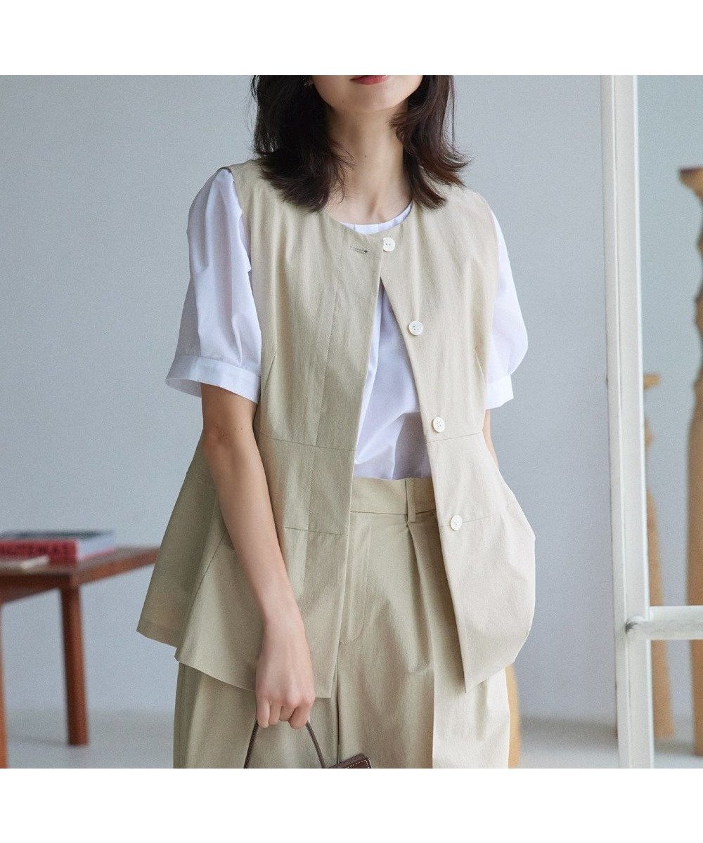 【組曲/KUMIKYOKU】の【接触冷感】スーパーライトストレッチ ジレ 人気、トレンドファッション・服の通販 founy(ファニー) 　ファッション　Fashion　レディースファッション　Fashion for Women　アウター　Coat / Outerwear Collection　トップス・カットソー　Cut & Sew Tops　ベスト&ジレ / 重ね着スタイル　Vests & Gilets　インナー　Innerwear　春　Spring　コンシャス　Conscious, Bodycon　ストレッチ　Stretch, Stretchy Fabric　スリット　Slit, Slit Detail　セットアップ　Set-Up, Coordinated Outfit　ベスト　Vest, Waistcoat　ポケット　Pocket, Pocket Detail　ワイド　Wide, Wide Fit　S/S・春夏　SS, Spring/Summer, Warm Season　おすすめ　Recommended / Our Picks　夏　Summer　 other-1|ID: prp329100004562383 ipo3291000000033649754