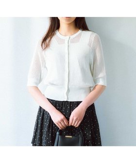 【組曲/KUMIKYOKU】の【前後着用可】メッシュ5分袖ニット カーディガン 人気、トレンドファッション・服の通販 founy(ファニー) ファッション Fashion レディースファッション Fashion for Women トップス・カットソー Cut & Sew Tops ニット Knit Tops & Sweaters カーディガン・羽織り Layered Style Cardigans 春 Spring カーディガン Cardigan, Knitwear クリスタル Crystal, Swarovski クロップド Cropped, Short Length トレンド Trend, Trending Now ノースリーブ Sleeveless, No-Sleeve ベーシック Basic, Essential 半袖 Short Sleeve, Half Sleeve メッシュ Mesh, Net Fabric S/S・春夏 SS, Spring/Summer, Warm Season おすすめ Recommended / Our Picks 夏 Summer |ID:prp329100004562387