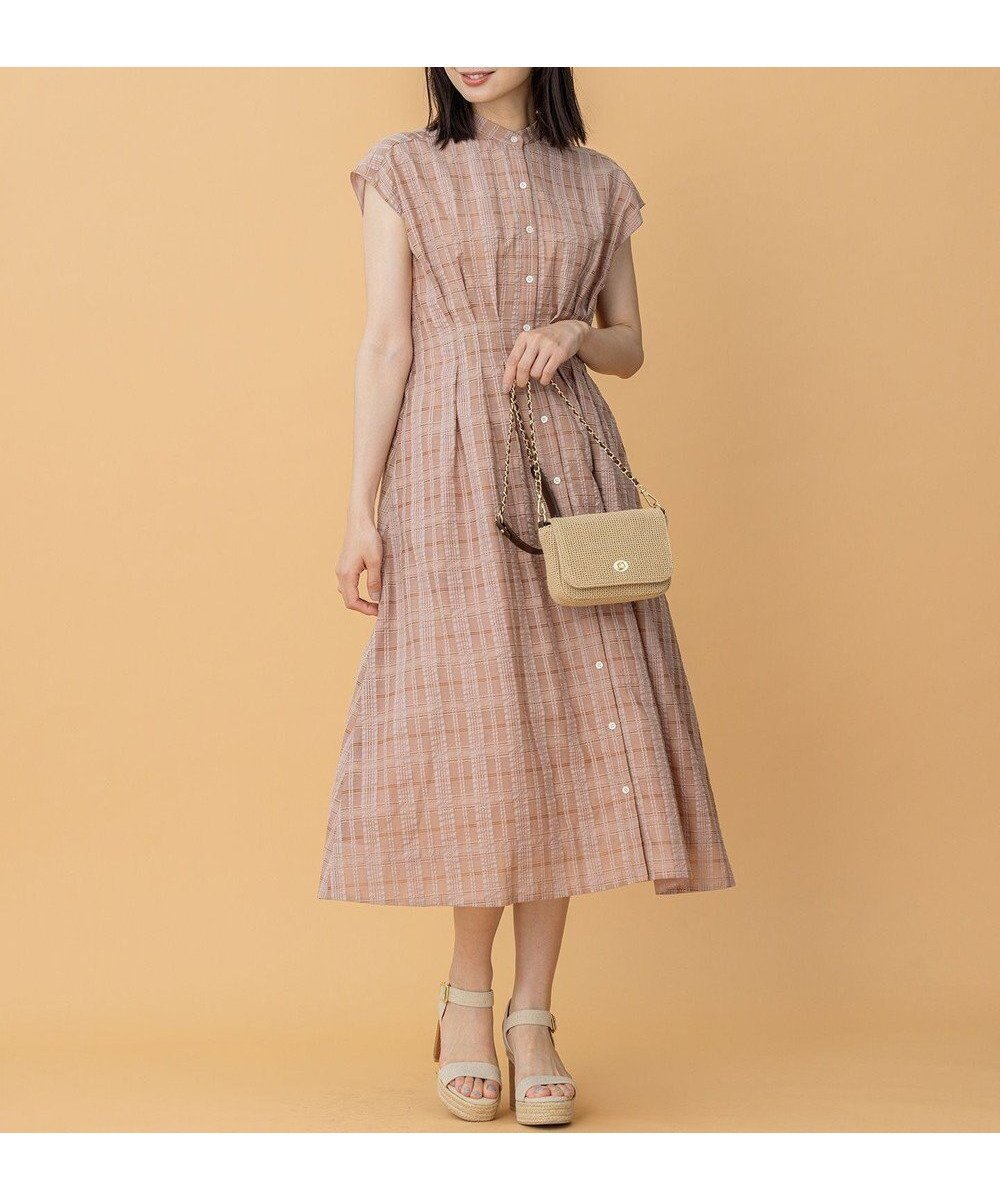 【組曲/KUMIKYOKU】のラメシアーチェック ワンピース 人気、トレンドファッション・服の通販 founy(ファニー) 　ファッション　Fashion　レディースファッション　Fashion for Women　ワンピース　Dresses　春　Spring　シアー　Sheer, See-Through　シャーリング　Shirring, Ruched　チェック　Check, Plaid, Tartan　フィット　Fit, Slim Fit　フロント　Front, Front Design　S/S・春夏　SS, Spring/Summer, Warm Season　夏　Summer　 other-1|ID: prp329100004562391 ipo3291000000032429299