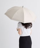 【ムーンバット/MOONBAT】の晴雨兼用日傘 長傘 ドット×幾何花/遮光 遮熱 UV ベージュ|ID: prp329100004562445 ipo3291000000032581258