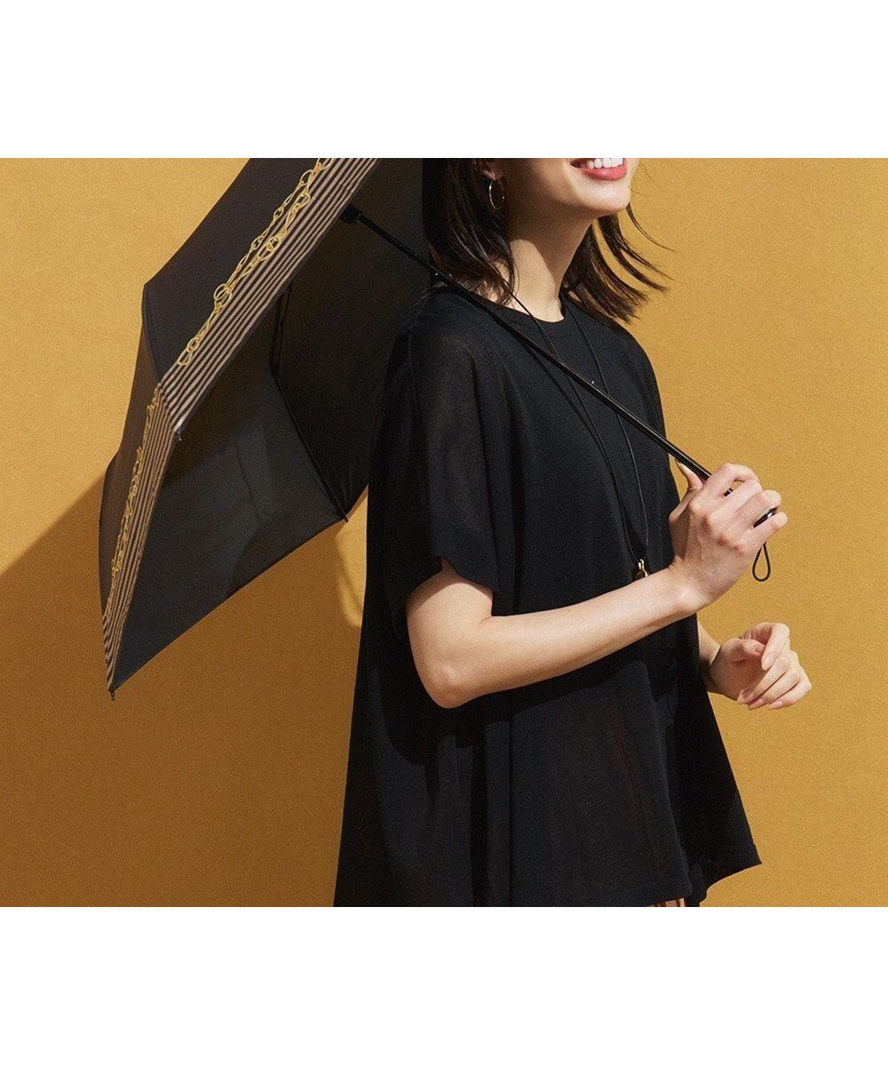 【23区/NIJYUSANKU】の【晴雨兼用/UVカット】ボーダーチェーン柄 折り畳み傘 人気、トレンドファッション・服の通販 founy(ファニー) 　ファッション　Fashion　レディースファッション　Fashion for Women　レイングッズ・傘・晴雨兼用傘　Umbrellas & Rain Gear　2025年　2025　2025春夏・S/S　Spring/Summer 2025 SS25　チェーン　Chain, Chain Strap　プリント　Print, Printed Pattern　ボーダー　Border, Stripe　ラップ　Wrap, Wrap Design　エレガント 上品　Elegant　傘　Umbrella, Parasol　夏　Summer　S/S・春夏　SS, Spring/Summer, Warm Season　 other-1|ID: prp329100004562476 ipo3291000000033658612