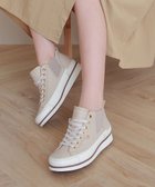【インター ショシュール/INTER-CHAUSSURES】の【BUSSOLA】撥水サイドゴアミドルカットスニーカー ライトベージュ|ID: prp329100004563708 ipo3291000000033679179