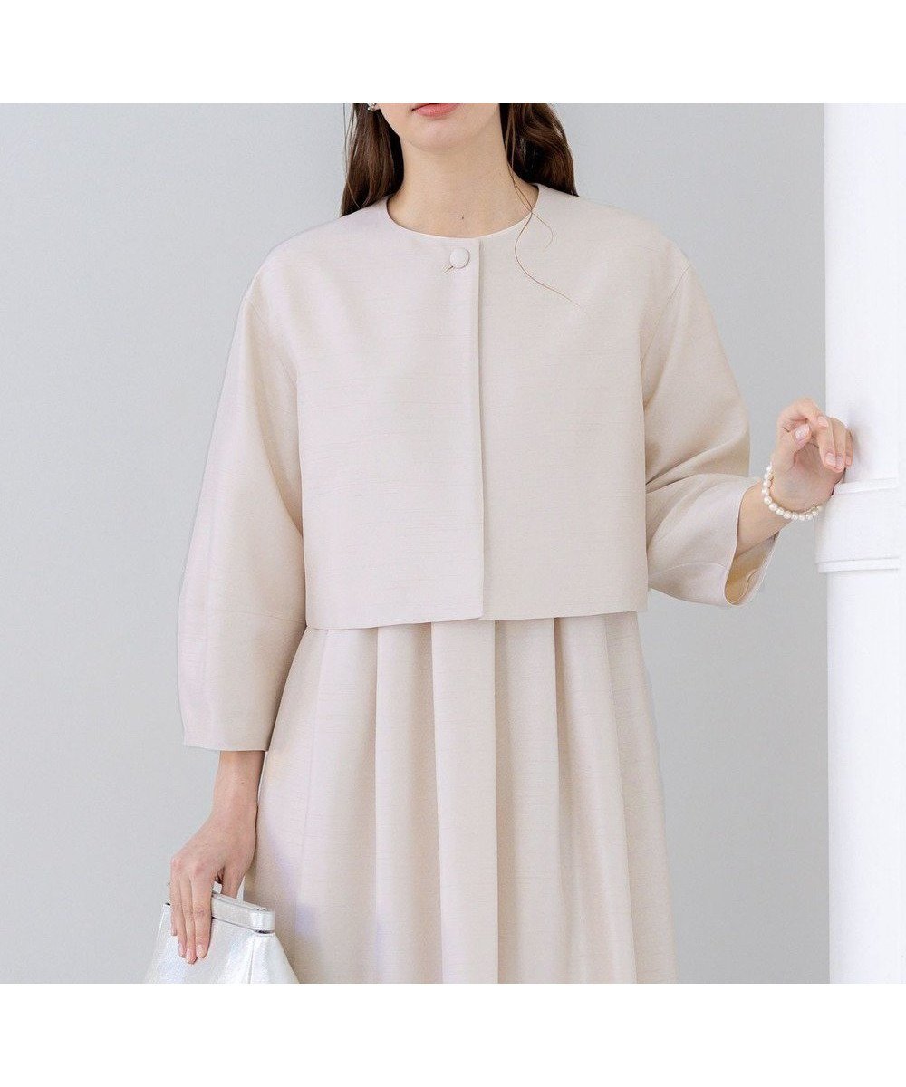 【23区/NIJYUSANKU】の【APPLAUDIR】トリアセシャンタン ジャケット インテリア・キッズ・メンズ・レディースファッション・服の通販 founy(ファニー) 　ファッション　Fashion　レディースファッション　Fashion for Women　アウター　Coat / Outerwear Collection　レディースジャケット・軽アウター　Jackets　ノーカラージャケット / シンプル上品コーデ　Collarless Jackets　2025年　2025　2025春夏・S/S　Spring/Summer 2025 SS25　おすすめ　Recommended / Our Picks　シャンタン　Shantung, Silk-Like Fabric　ショート　Short, Short Length　シルク　Silk, 100% Silk　ジャケット　Jacket, Outerwear　スリーブ　Sleeve, Long Sleeve / Short Sleeve　セットアップ　Set-Up, Coordinated Outfit　ドレス　Dress, One-Piece　パーティ　Party, Party Style　夏　Summer　春　Spring　S/S・春夏　SS, Spring/Summer, Warm Season　結婚式　Wedding　シャンパン|ID: prp329100004563762 ipo3291000000033617550