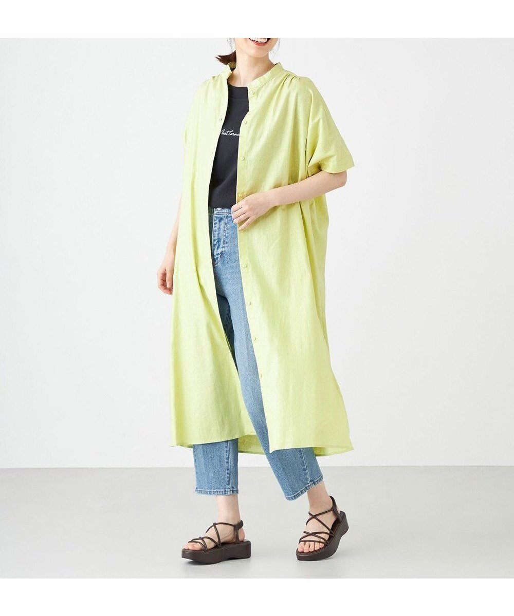 【シェアパーク/SHARE PARK】のフレンチスリーブガウンワンピース インテリア・キッズ・メンズ・レディースファッション・服の通販 founy(ファニー) 　ファッション　Fashion　レディースファッション　Fashion for Women　ワンピース　Dresses　フォーマル・パーティードレス・結婚式用ドレス　Elegant & Casual Dresses　ガウン　Gown, Robe　ギャザー　Gathered, Ruffled　シンプル　Simple, Minimal　スリーブ　Sleeve, Long Sleeve / Short Sleeve　ドレス　Dress, One-Piece　フレア　Flare, Flared　フレンチ　French, French Style　再入荷　Restock / Back in Stock　夏　Summer　春　Spring　S/S・春夏　SS, Spring/Summer, Warm Season　黄緑系|ID: prp329100004563776 ipo3291000000033355789