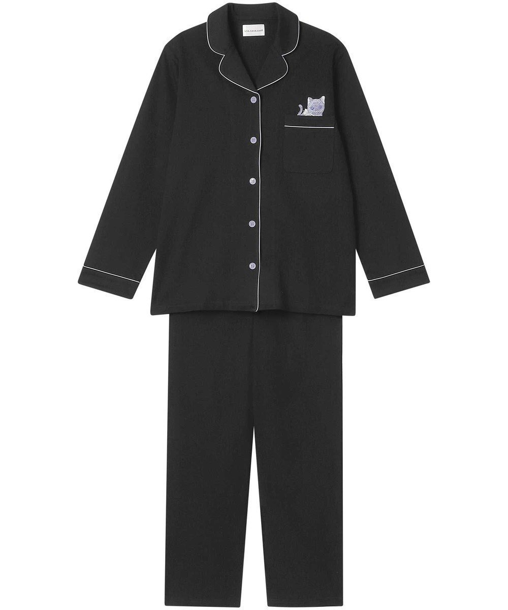 【ウンナナクール/une nana cool】の【綿100%】 魔女の猫パジャマ インテリア・キッズ・メンズ・レディースファッション・服の通販 founy(ファニー) 　ファッション　Fashion　レディースファッション　Fashion for Women　ネコ　Cat, Feline Motif　猫　Cat, Kitty　パイピング　Piping, Trim Design　パジャマ　Pajamas, Sleepwear　ポケット　Pocket, Pocket Detail　リラックス　Relax, Relaxed Fit　ワイヤー　Wire, Wired Bra　おすすめ　Recommended / Our Picks　BL|ID: prp329100004563806 ipo3291000000033661084