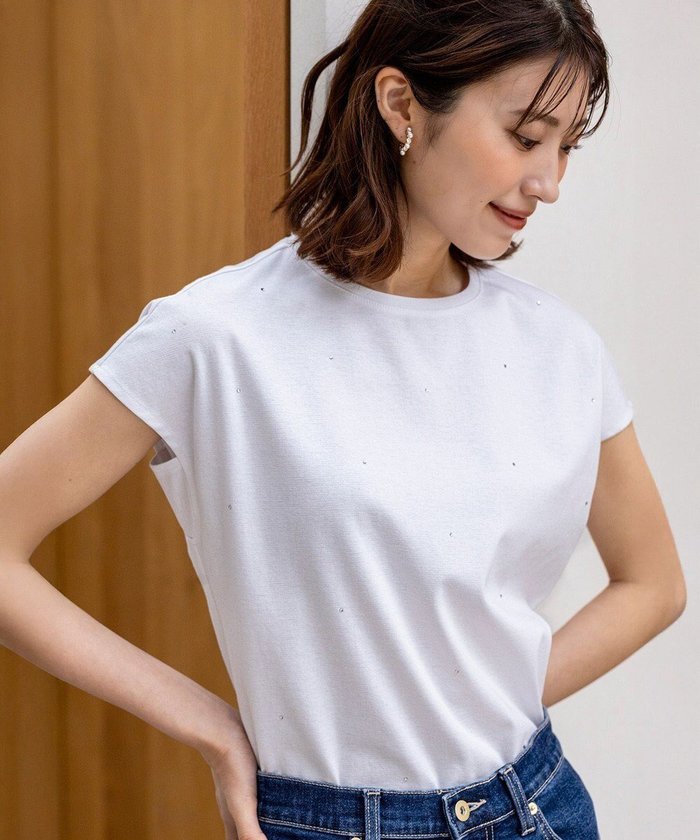 【エニィ スィス/any SiS】の【洗える】ビジュー付き カットソー インテリア・キッズ・メンズ・レディースファッション・服の通販 founy(ファニー) https://founy.com/ ファッション Fashion レディースファッション Ladies' Fashion Online トップス・カットソー Tops/Tshirt シャツ/ブラウス Shirts/Blouses ロング / Tシャツ T-Shirts カットソー Cut and Sewn 春 Spring 洗える Washable カットソー Cut And Sew シンプル Simple ストーン Stone スリーブ Sleeve デニム Denim ビジュー Bijou フレンチ French ボトム Bottom S/S・春夏 Ss・Spring/Summer おすすめ Recommend 夏 Summer NEW・新作・新着・新入荷 New Arrivals |ID: prp329100004563845 ipo3291000000032274587