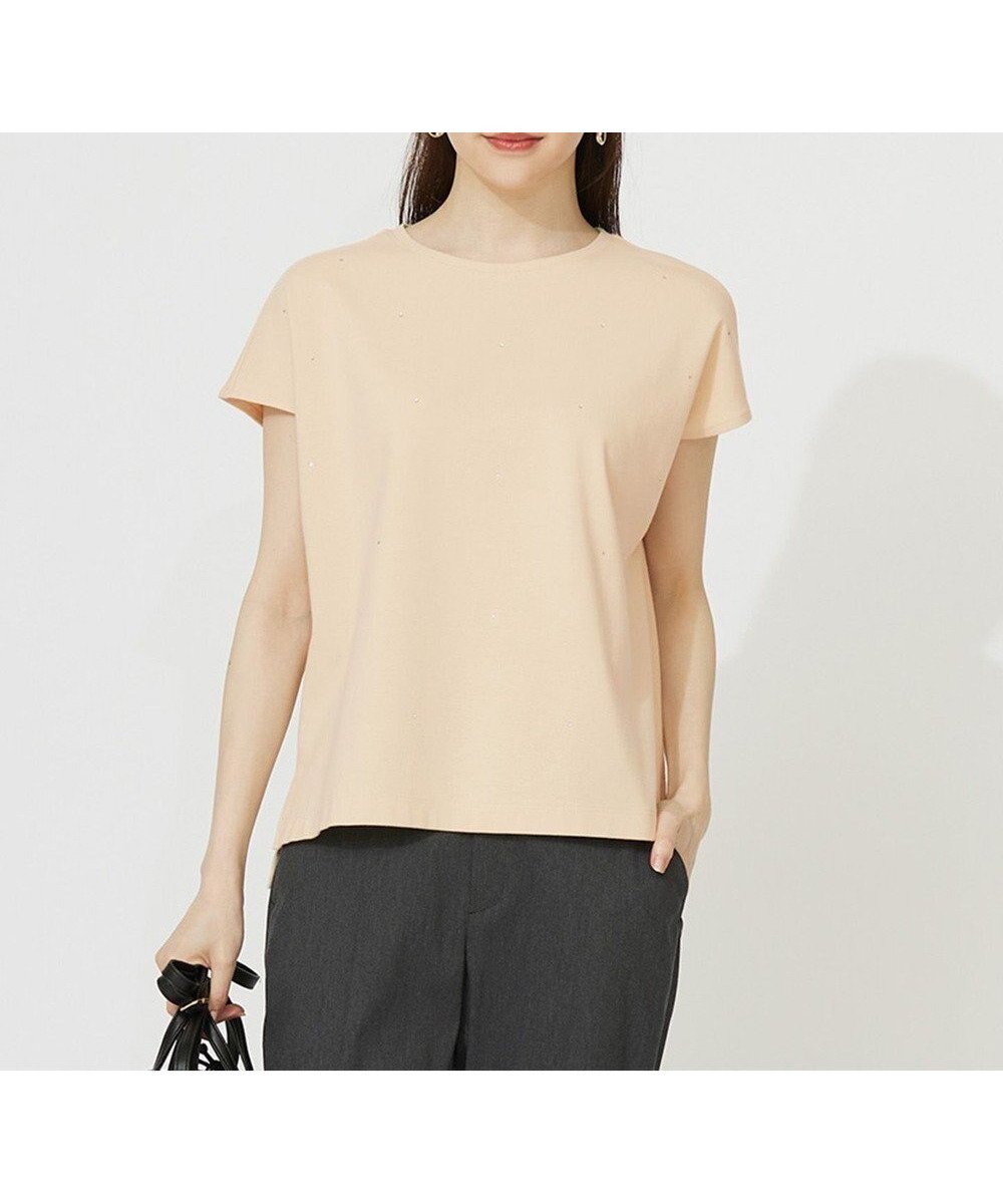 【エニィ スィス/any SiS】の【洗える】ビジュー付き カットソー インテリア・キッズ・メンズ・レディースファッション・服の通販 founy(ファニー) 　ファッション　Fashion　レディースファッション　Ladies' Fashion Online　トップス・カットソー　Tops/Tshirt　シャツ/ブラウス　Shirts/Blouses　ロング / Tシャツ　T-Shirts　カットソー　Cut and Sewn　春　Spring　洗える　Washable　カットソー　Cut And Sew　シンプル　Simple　ストーン　Stone　スリーブ　Sleeve　デニム　Denim　ビジュー　Bijou　フレンチ　French　ボトム　Bottom　S/S・春夏　Ss・Spring/Summer　おすすめ　Recommend　夏　Summer　NEW・新作・新着・新入荷　New Arrivals　イエロー|ID: prp329100004563845 ipo3291000000032458985