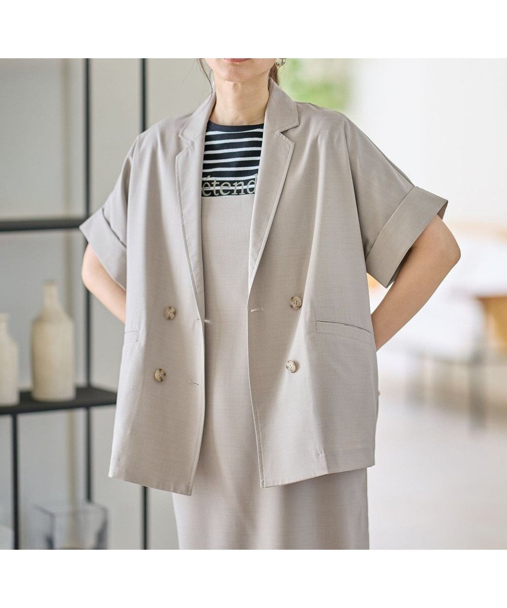 【エニー/ANY】の【セットアップ可】サラサラテックリネン半袖テーラードジャケット 人気、トレンドファッション・服の通販 founy(ファニー) ファッション Fashion レディースファッション Fashion for Women アウター Coat / Outerwear Collection レディースジャケット・軽アウター Jackets テーラードジャケット / 通勤・きれいめスタイル Tailored Jackets & Blazers おすすめ Recommended / Our Picks インナー Innerwear カットソー Cut and Sewn Top ジャケット Jacket, Outerwear スニーカー Sneakers, Trainers セットアップ Set-Up, Coordinated Outfit ダブル Double, Double-Breasted リラックス Relax, Relaxed Fit 半袖 Short Sleeve, Half Sleeve 夏 Summer 春 Spring S/S・春夏 SS, Spring/Summer, Warm Season other-1|ID: prp329100004563850 ipo3291000000034797222