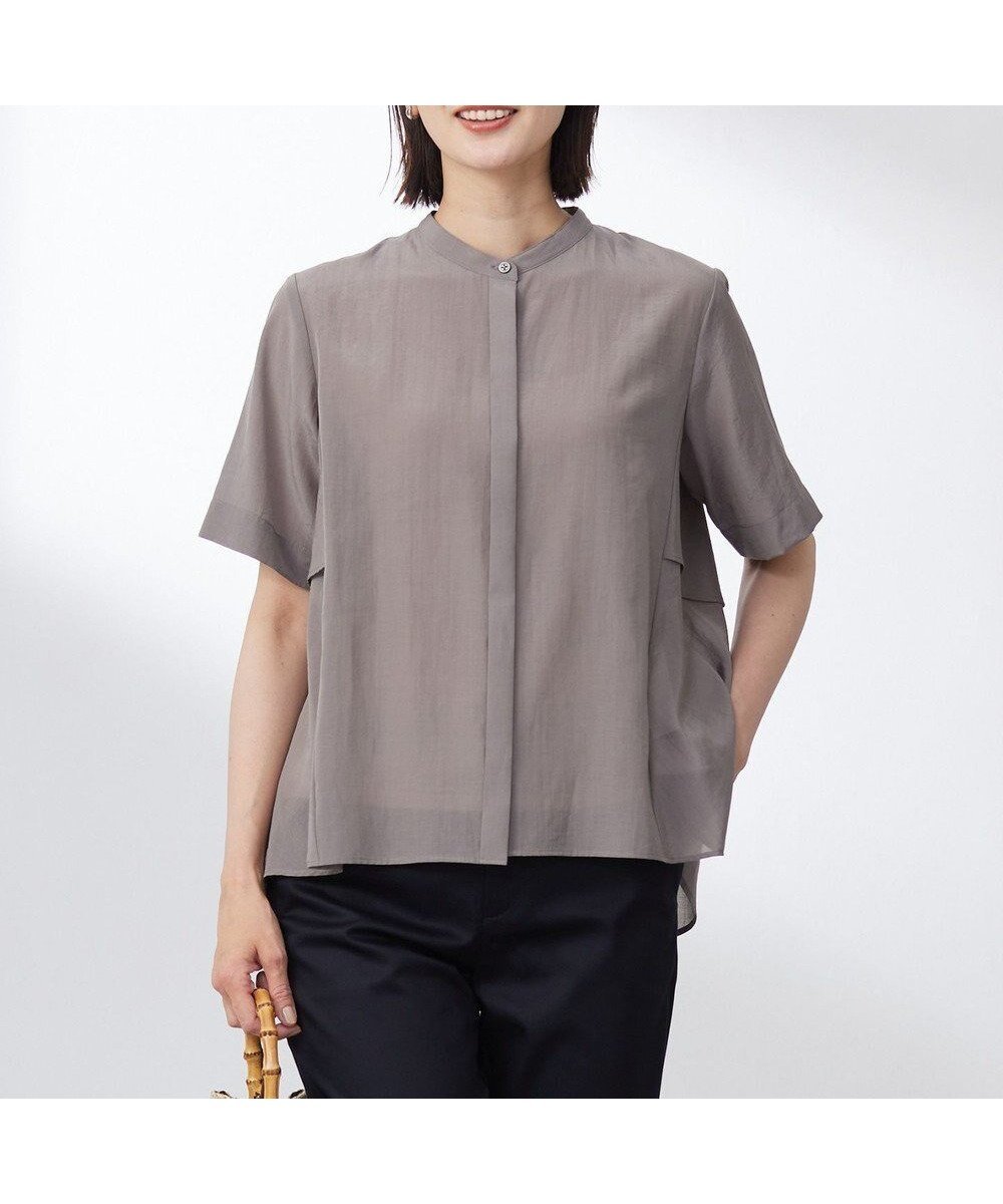 【ジェイ プレス/J.PRESS】の【WEB限定カラーあり・洗える・速乾・接触冷感】リライムライトローン バックフリル ブラウス インテリア・キッズ・メンズ・レディースファッション・服の通販 founy(ファニー) 　ファッション　Fashion　レディースファッション　Fashion for Women　トップス・カットソー　Cut & Sew Tops　シャツ・ブラウス・オフィスカジュアル　Elegant Blouses & Button-Ups　春　Spring　洗える　Machine Washable　なめらか　Smooth, Silky Texture　フリル　Frill, Ruffle　フレア　Flare, Flared　ワイド　Wide, Wide Fit　S/S・春夏　SS, Spring/Summer, Warm Season　おすすめ　Recommended / Our Picks　日本製　Made In Japan　夏　Summer　エレガント 上品　Elegant　【WEB限定カラー】モカ系|ID: prp329100004563915 ipo3291000000036278545