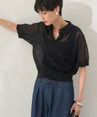 【アメリカンホリック/AMERICAN HOLIC】のウォッシャブルシアーニット半袖ポロシャツ Black|ID: prp329100004563940 ipo3291000000032275087