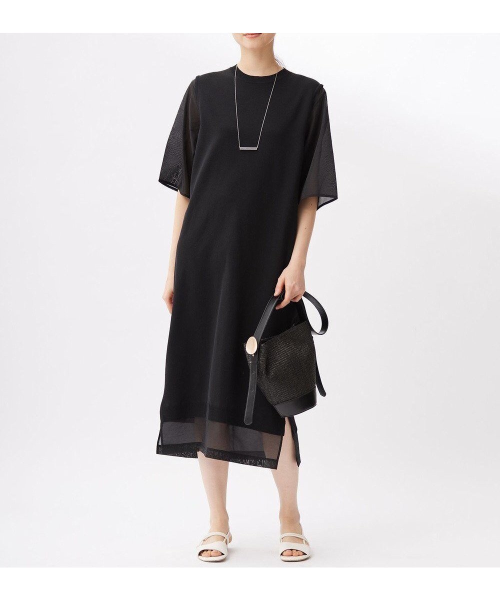 【自由区/JIYU-KU】の【洗える】ハイツイストコットンアセテート ワンピース 人気、トレンドファッション・服の通販 founy(ファニー) 　ファッション　Fashion　レディースファッション　Fashion for Women　ワンピース　Dresses　コンビ　Combo, Combination Style　シアー　Sheer, See-Through　スリーブ　Sleeve, Long Sleeve / Short Sleeve　夏　Summer　春　Spring　S/S・春夏　SS, Spring/Summer, Warm Season　洗える　Machine Washable　 other-1|ID: prp329100004563975 ipo3291000000032726480