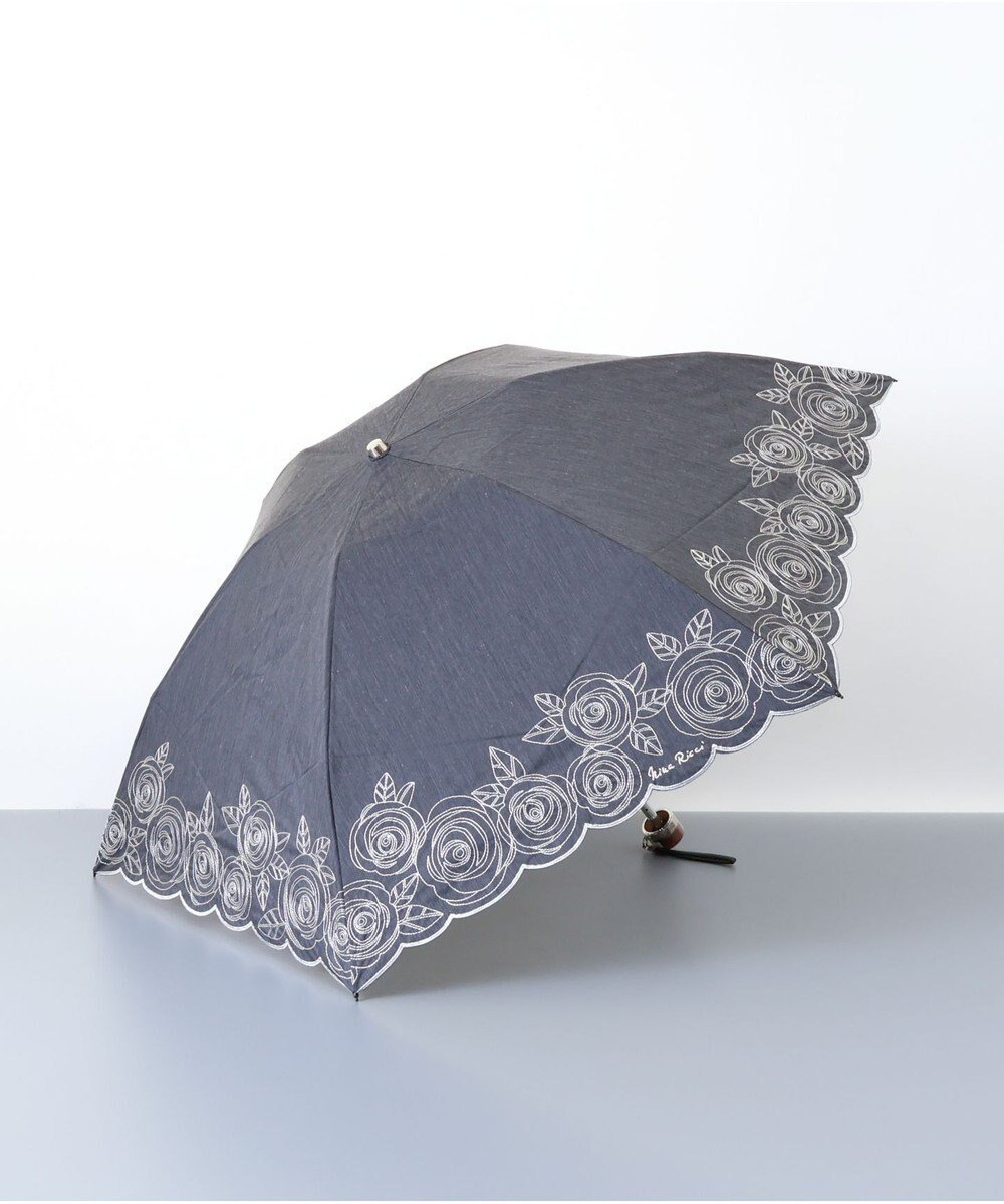 【アウロラ/AURORA】のNINA RICCI (ニナリッチ) ローズ刺繍晴雨兼用パラソル(折り畳み・ミニ) インテリア・キッズ・メンズ・レディースファッション・服の通販 founy(ファニー) 　ファッション　Fashion　レディースファッション　WOMEN　傘 / レイングッズ　Umbrellas/Rainwear　傘　Umbrella　サマー　Summer　デニム　Denim　人気　Popularity　フレンチ　French　日傘　Parasol　モダン　Modern　ローズ　Rose　チャコールグレー|ID: prp329100004564691 ipo3291000000032281690