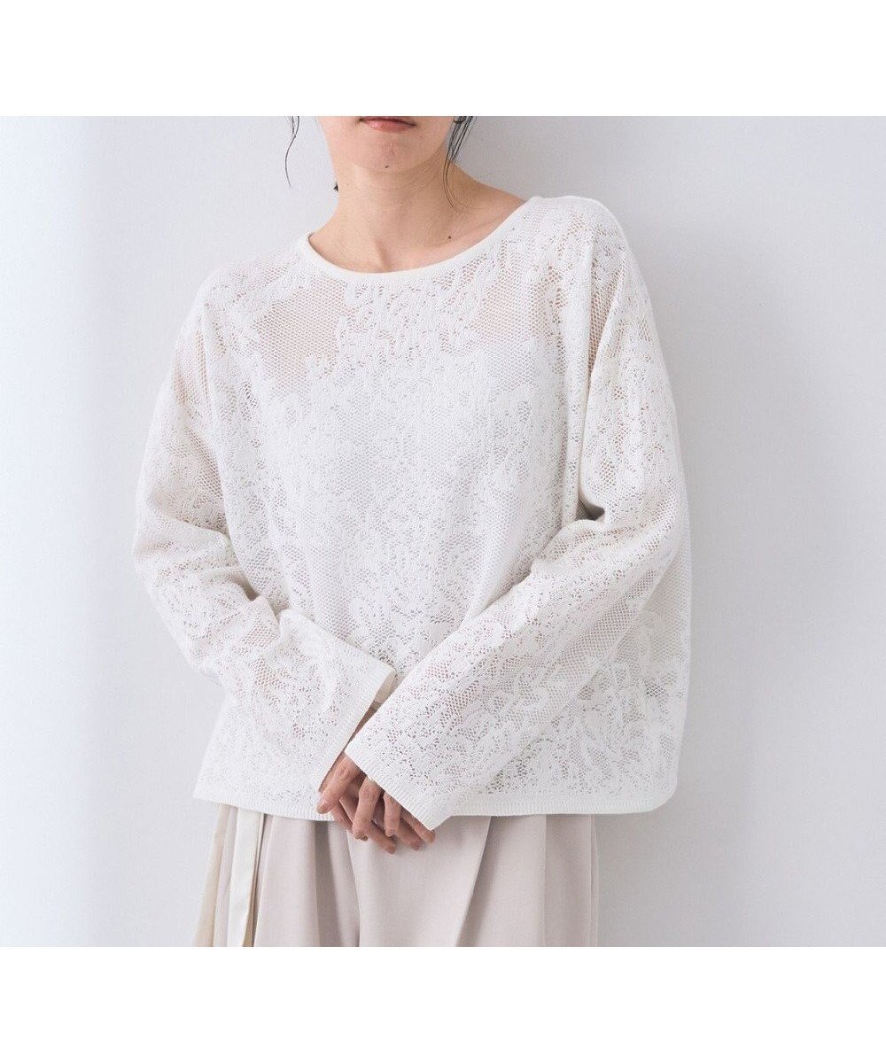 【イェッカ ヴェッカ/YECCA VECCA】のレース柄ニット インテリア・キッズ・メンズ・レディースファッション・服の通販 founy(ファニー) 　ファッション　Fashion　レディースファッション　WOMEN　トップス・カットソー　Tops/Tshirt　ニット　Knit Tops　おすすめ　Recommend　セーター　Sweater　デコルテ　Decolletage　ボックス　Box　ポケット　Pocket　レース　Race　ワイド　Wide　エレガント 上品　Elegant　再入荷　Restock/Back In Stock/Re Arrival　夏　Summer　春　Spring　S/S・春夏　Ss・Spring/Summer　Off White|ID: prp329100004564694 ipo3291000000032281699